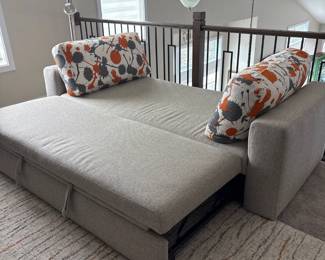 Grey Fabric Convertible Chaise Lounge ** Pillows NOT for sale**