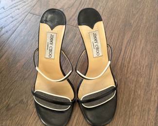 Jimmy Choo Black Strappy Sandal Heel Size 37