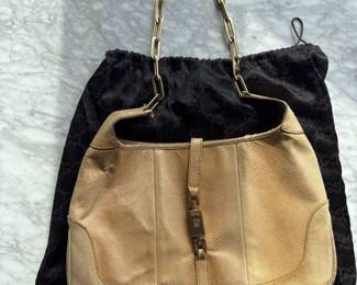 Gucci Vintage Karung Jackie Python Handbag