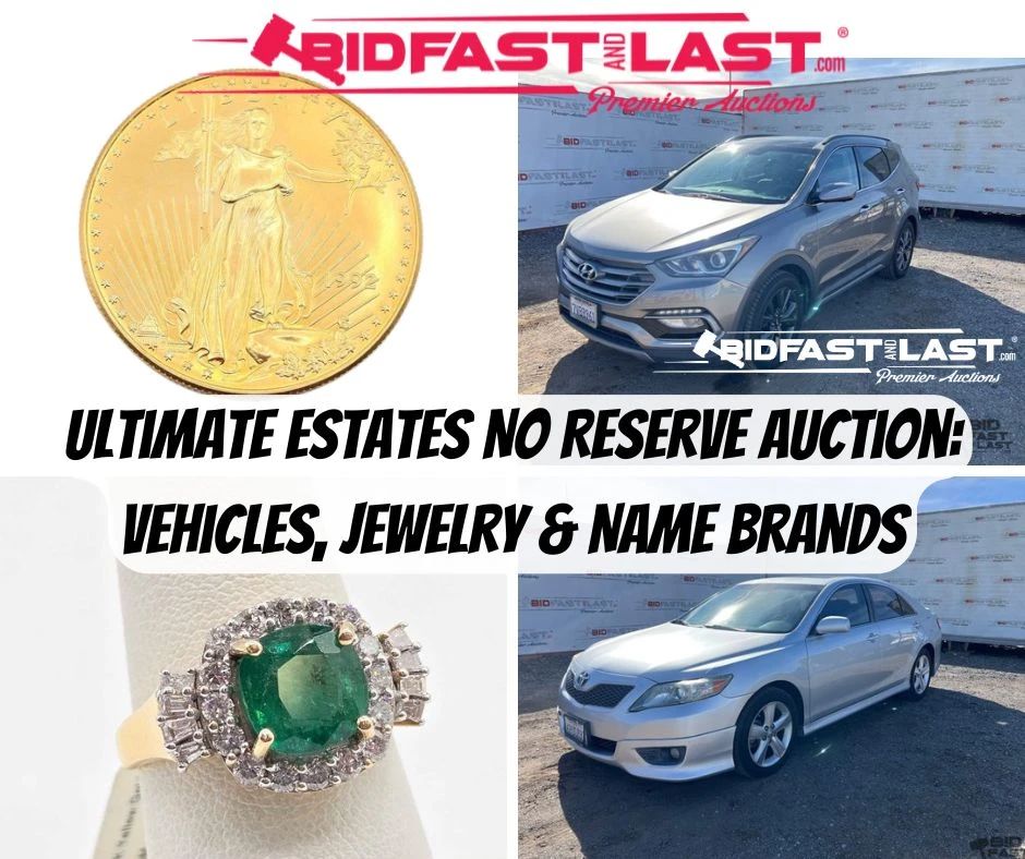 Ultimate Estates No Reserve Auction Vehicles, Jewelry Name Brands