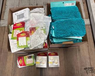 7558  2 Boxes of Pencil Pouches, Command Strips  Ledges 