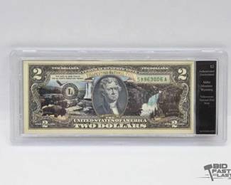 1508  Authenticated Uncirculated $2 Idaho, Montana, WyomingYellowstone National Park Note 