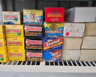 8010  Over 10,000 Baseball  Football Trading Cards 