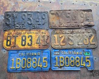 6008  6 California License Plates 