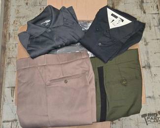 8134  NEW Buttom Up Uniform Shirts, Polos  Pants 