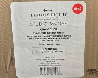 4594  NEW 3 Threshold Chandeliers Brass with Natural Finish 