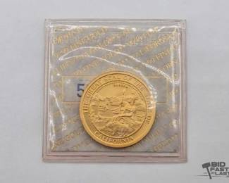 1210  1991 Fine Gold The Great Seal of California  Coin, 12oz 