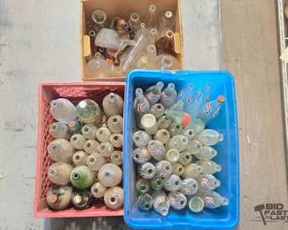 4088  92 Glass Soda Bottles  Medicine Bottles 