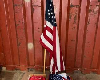 6042  2 American Flags and 1 American Flag Quilt 