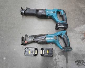 2642  2 Makita Reciprocating Saws  3 Rechargeable Batteries 
