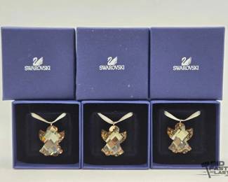 1956  3 Swarovski Crystal Angel Ornaments 