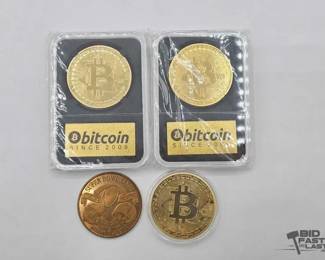 1750  3 Bitcoin Tokens  1 Superbowl XXXIII Coin 