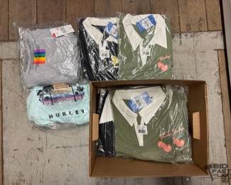 7534  NEW Adult Hurley Shorts, Collared Shirts and TShirt 
