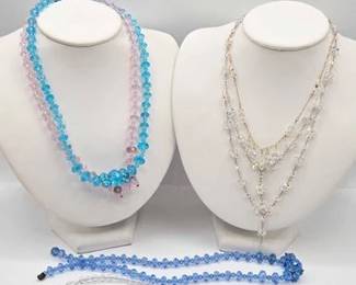 996  6 Crystal Beaded Necklaces 
