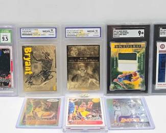 1808  8 NBA Player Collector Cards, Some Graded 