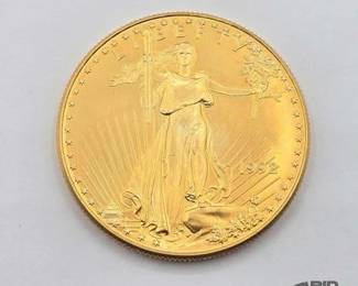 1202  1992 $50 Fine Gold American Eagle Coin, 1oz 