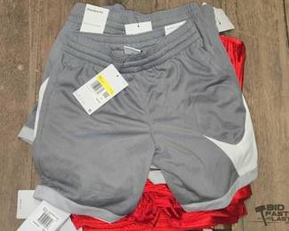 7150  NEW 18 Childrens Red  Grey Nike Basketball Shorts 