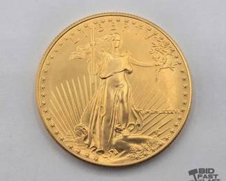 1206  1986 $50 Fine Gold American Eagle Coin, 1oz 