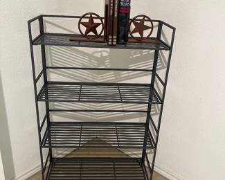 Wrought Iron Shelves, Western Book End and Books