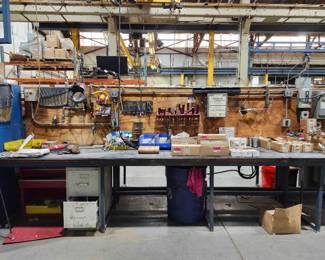 Industrial Electronics Testing Workbench with Control Panels, Electrical and Air