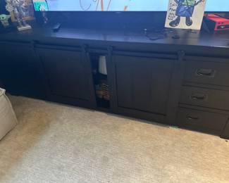 Barn door entertainment console