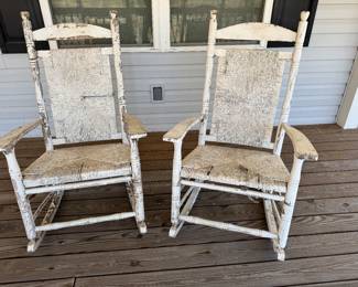 Wood and rattan Rockers.  We have 4