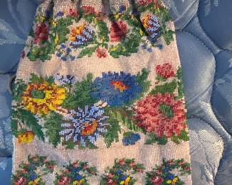 Antique Seed Bead Fashion Drawstring Bag