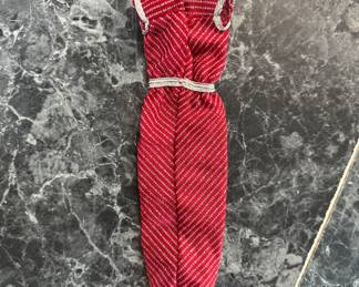 Vtg. 1988 Superstar Barbie Fashion #3680 Red Silver Evening Dress