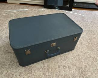 Vintage Retro Blue Suitcase Luggage