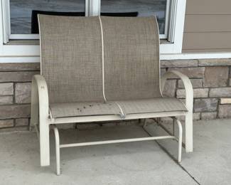 Outdoor Patio Metal Frame 2-Person Rocker Glider Bench 