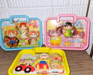 Vtg. 1979 Knickerbocker Dolly Pops Sets -Outdoor Playtime, Taking Care of Baby, & Pony Playtime