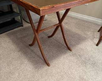 Antique Folding Card Table Hand Painted Floral 
