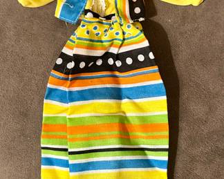 Vtg. Barbie 1978 Best Buy Fashion Dress & Vest Stripes/Dots Peasant #2229