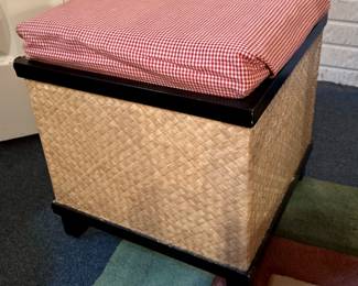 Vintage Rattan Stool/Storage Chest!