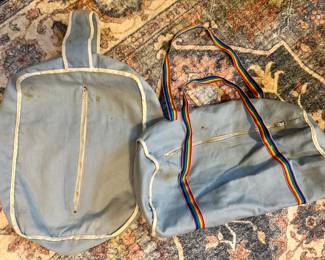 Vtg. Doll Linen Garment Bag & Travel Bag  