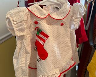 Vintage Christmas Dress w/Bib for Baby! 
