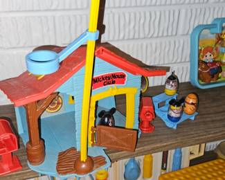 Vtg. Hasbro 1978 Mickey Mouse Clubhouse Weebles Playset #584 4 Figures Lot