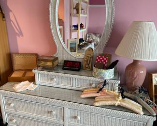 Lexington Wicker Bedroom Set Double Dresser!
