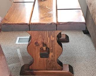 Solid Wood Rustic Ranch Style End Table
