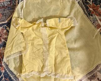 Vtg. Cabbage Patch Kids Doll Yellow Preemie Nightgown & Blanket