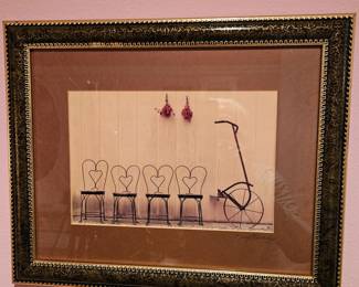 Framed Print Heart Chairs & Unicycle!
