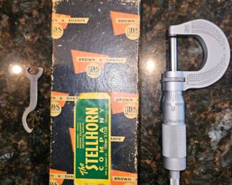 Brown & Sharpe Chrome Micrometer Caliper #13RS Goes to .0001!
