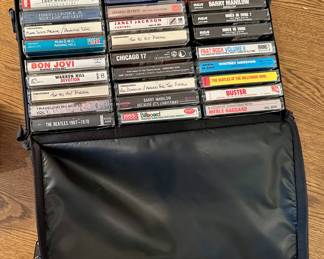 Vtg. LEBO Cassette Tape Storage Carrying Case with 30 Cassette Tapes