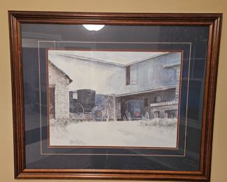 David Nichols Open Ed. Amish Buggy High Quality Maple Framed Double Matted Under Glass!
