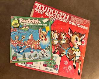 Vtg. Rudolf the Red Nosed Reindeer Vinyl Record SX1727 & Vtg. 45 RPM Peter Pan Records