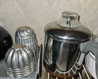 Vtg Revere Ware Stovetop Coffee Percolator Copper Bottom, Vtg Aluminum Jello Molds!
