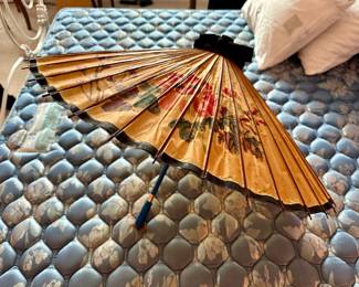 Vt Bamboo & Rice Paper Painted Umbrella!
