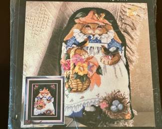 Vtg. 1993 Bucilla Blossom and Buddy Bunny Needlepoint Kit 4674 in Original Bag!