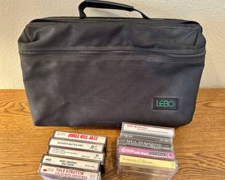 Vtg. LEBO Cassette Tape Storage Carrying Case and Misc. Vtg. Cassette Tapes 