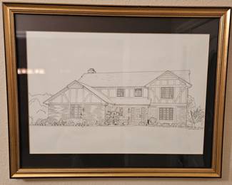 Matted Framed Pencil Drawing of Family Home!
